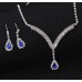 Set Colier si Cercei Sapphire Lady Crystals